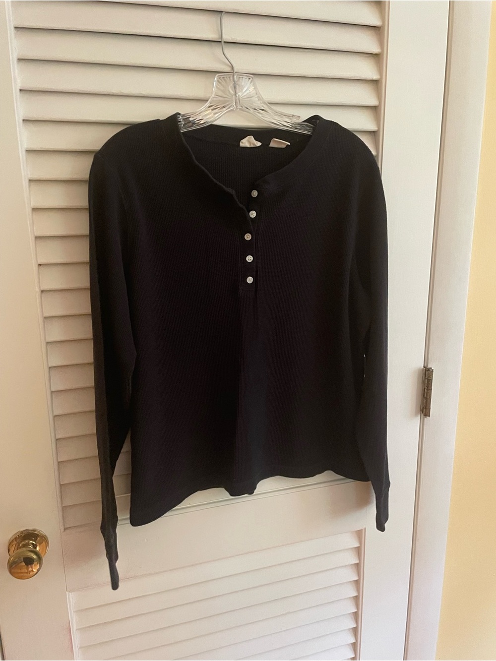 Levi's Black Ribbed Henley Top